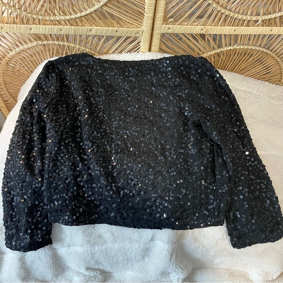 Silence & noise/ Urban Outfitters black sequin embroidered blazer/ shrug - Picture 4 of 5